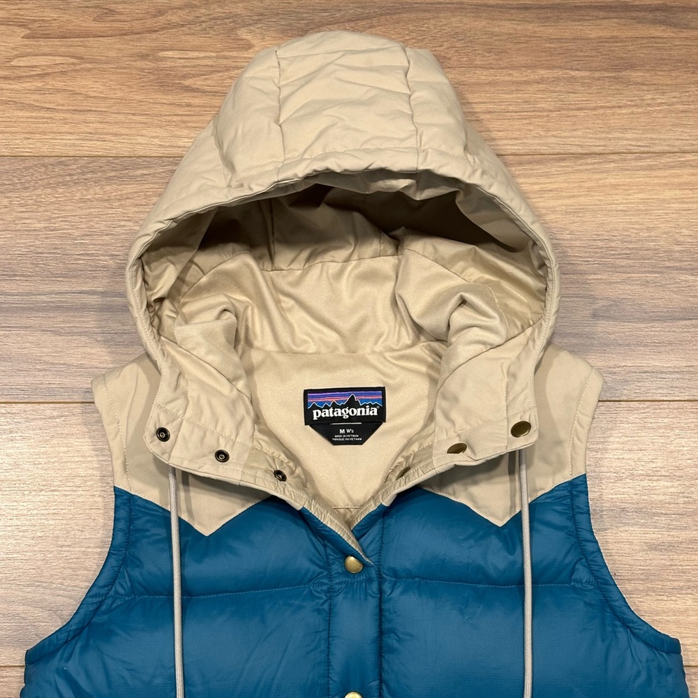 Patagonia Bivy Hooded Vest in Wavy Blue Size Medium - Picture 2 of 12